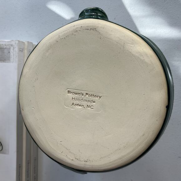 Brown's Pottery Handmade Arden NC Bacon Cooker Striped Glazed - Picture 5 of 10